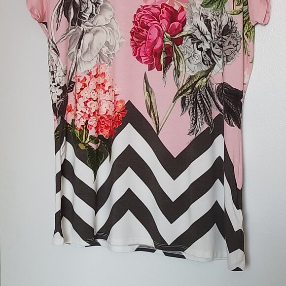 Ted Baker Short-sleeved Shirt, Eeidan Palace Gardens in Dusky Pink, Sz. 5 - Picture 3 of 9